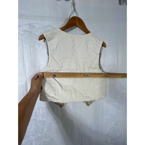 Vintage Vest Small Handmade Reversible Quilted Applique Flowers Cottage Grandma - Picture 7 of 11